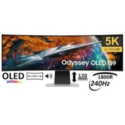 Odyssey G9 49'' QD OLED (5120 x 1440 à 240 Hz) incurvé-0,03ms Inclinaison • Hauteur / Audio (10W) HDMI (x2)